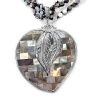 Sterling Black Mother of Pearl Mosaic Heart with Necklace