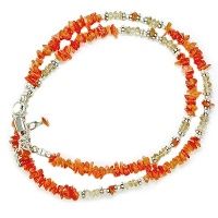 Sterling Carnelian and Citrine Necklace