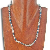 Blue Topaz, Apatite and Crystal Beaded Necklace