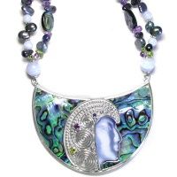 Paua Shell Fiber Optic Goddess Necklace