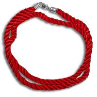 Three Strand Red Silk Necklace