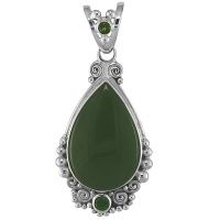 Jade Pendant with Chrome Diopside