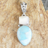 Larimar & Mother of Pearl Silver Pendant