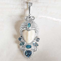 Blue Topaz & Opal Tranquility Goddess Pendant