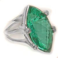 Celestial Sea Green Marquis Quartz Ring