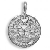 Sterling Silver Hand-Crafted Cutout Bali Face Open Pendant