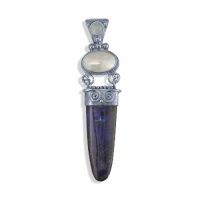 Lapis and Mabe Pearl Pendant with Moonstone