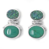 Druzy and Turquoise Post Earrings