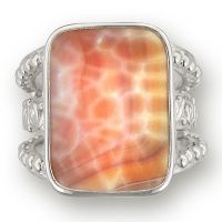 Fire Agate Rectangle Ring