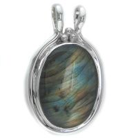 Double Bale Sterling Pendant with Labradorite