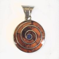 Spiny Oyster "Pachamama" Pendant with Sodolite Center