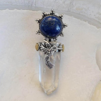 Crystal Pendulum Pendant with Sodolite