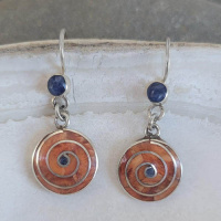 Spiny Oyster "Pachamama" Earrings with Sodolite 