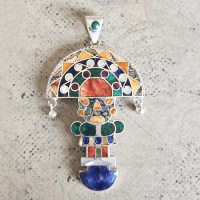 Multi Shell and Stone "Tumi" Pendant 