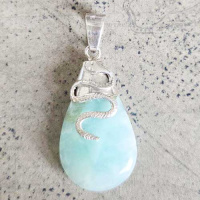 Peruvian Blue Opal Serpent Pendant