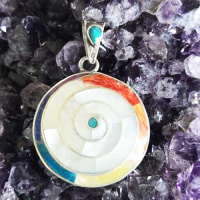 Rainbow Shell "Pachamama" Pendant with Chakra Back