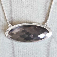 Black Diamond Quartz Necklace 18-20"