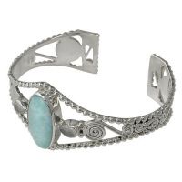 Sterling Silver Larimar & Moonstone Bracelet