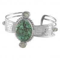 Turquoise & Moonstone Cuff Bracelet