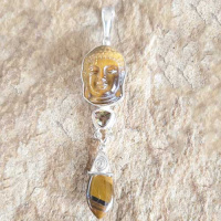 Tiger Eye Buddha Silver Pendant