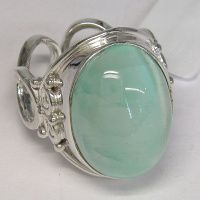 Green Selenite Oval Ring