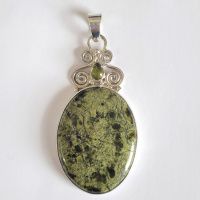 One of a Kind Russian Serpentine and Peridot Pendant