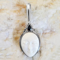 One of a Kind Goddess Pendant with Sapphire
