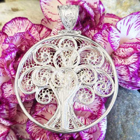 Filigree Silver Tree Of Life Pendant