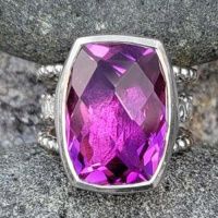 Sterling Silver Celestial Purple Quartz Ring