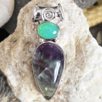 Fluorite & Chrysoprase Pendant