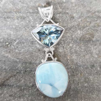 Larimar and Blue Topaz Pendant