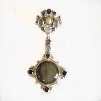 Labradorite Pendant with Moonstone, Iolite, Amethyst, and Green Pearl