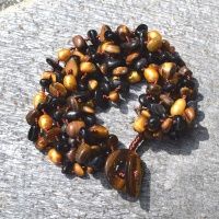 Tiger's Eye & Freshwater Pearl Beaded Bracelet