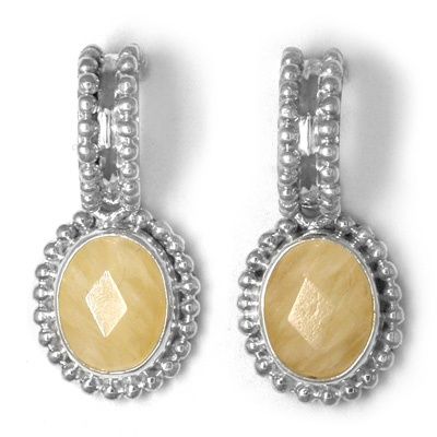 Pineapple Calcite Silver Earrings