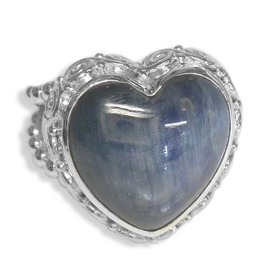 Sterling Kyanite Heart Ring 