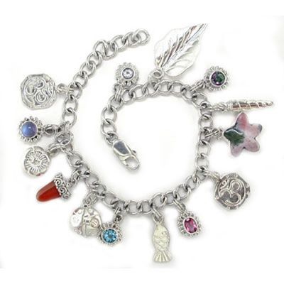 Om Charm Bracelet with Multiple Charms