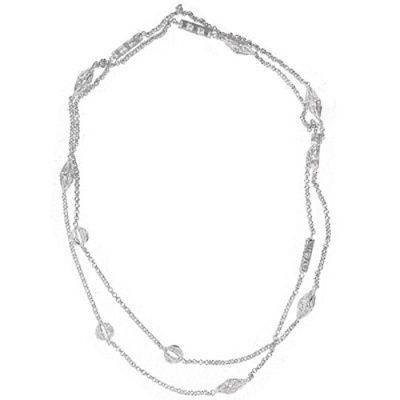 Sterling Silver Filigree & Link Stations Necklace 