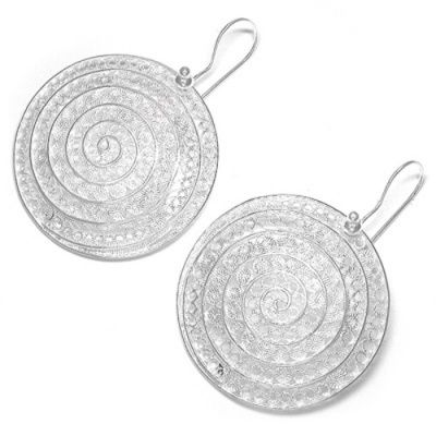 Large Spiral Sterling Silver Filigree Earrings