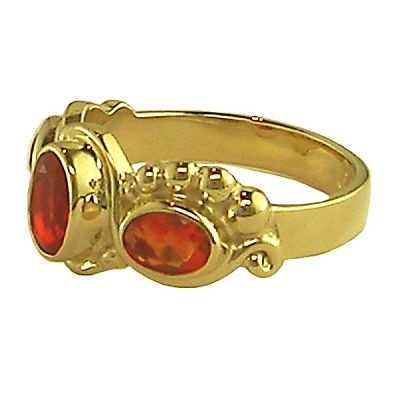 Vermeil Mexican Fire Opal Ring