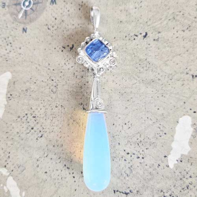 Kyanite and Opalite Pendant