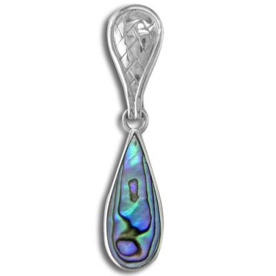 Paua Shell Pendant with Sterling Silver Woven Bale