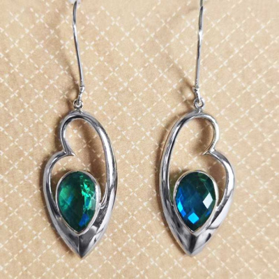 Sterling Silver Caribbean Quartz Dangle Earrings