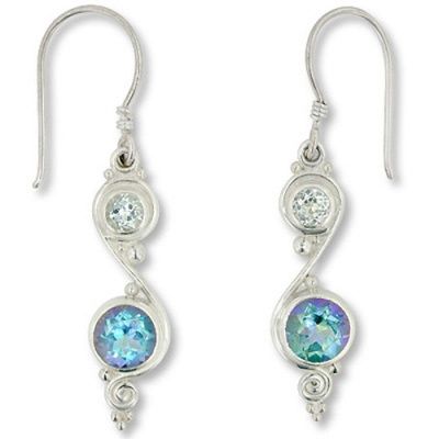 Sky Blue Topaz & Cassiopeia Dangle Earrings