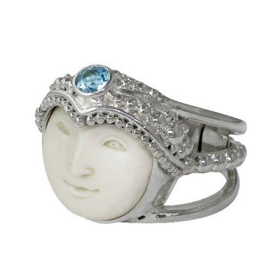 Goddess Ring with Swiss Blue Topaz