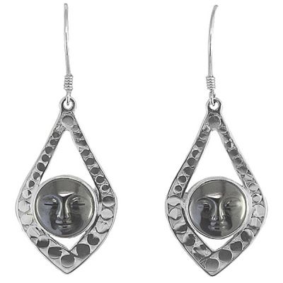 Hematite Goddess Sterling Silver Dangle Earrings