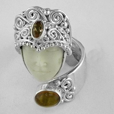 Goddess Ring with Amber & Citrine