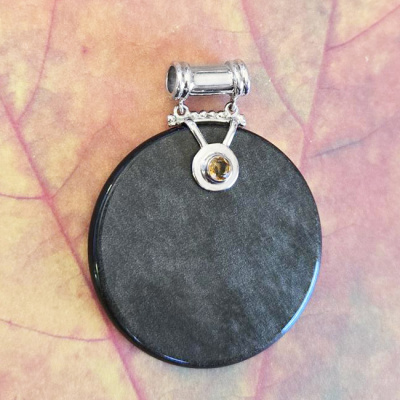 Golden Obsidian and Citrine Pendant 