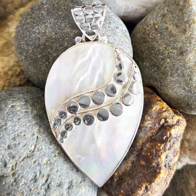 Mother of Pearl Shell Pear Pendant