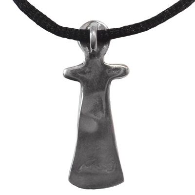Silver "Woman of Sisterhood" Amulet from Chile with Silk Cord