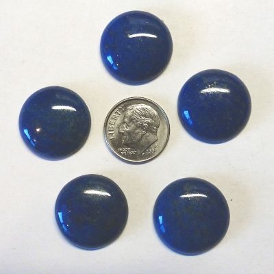 Offerings Sajen Five 20mm Round Cabochons of AAA Quality Natural Lapis